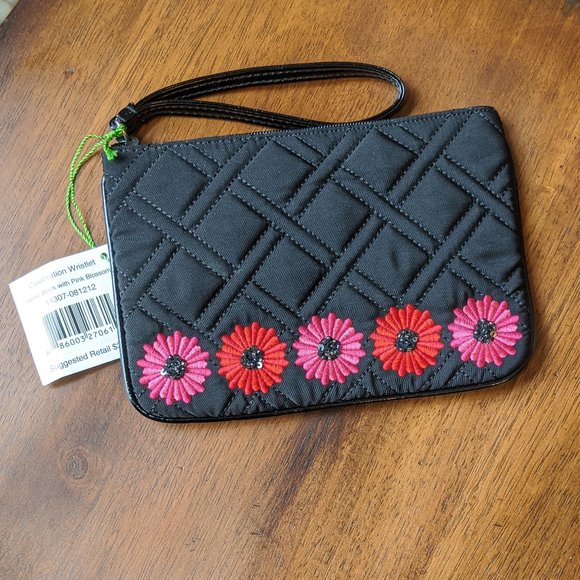 Vera Bradley Handbags - Vera Bradley Classic Black Celebration Wristlet